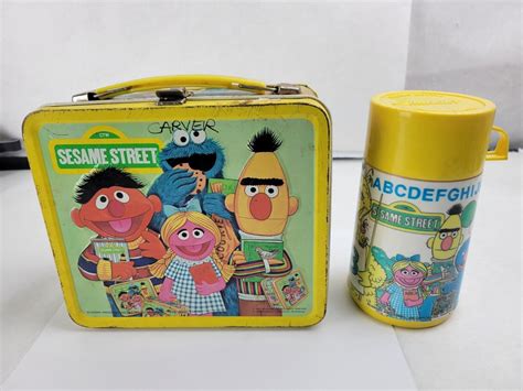 1979 sesame street metal lunch box|Vintage Sesame Street Metal Lunch Box 1979 .